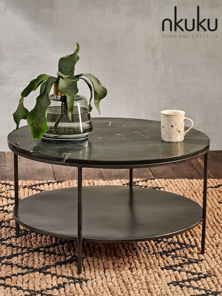 Nkuku Black Karoko Marble Coffee Table (Y06450) | £395