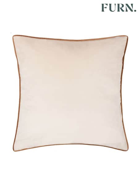 Furn Ecru Ginger Meridian Velvet Cushion (Y06471) | £15