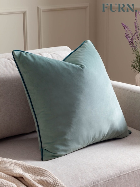 Furn Mineral Teal Meridian Velvet Cushion (Y06472) | £15