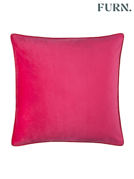 Furn Hot Pink Red Meridian Velvet Cushion (Y06475) | £15