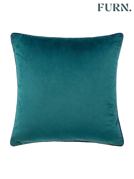 Furn Teal Navy Meridian Velvet Cushion (Y06481) | £15