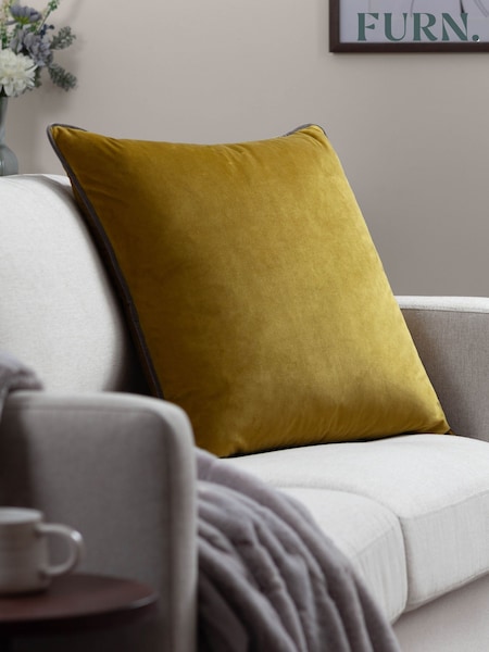 Furn Moss Charcoal Meridian Velvet Cushion (Y06482) | £15