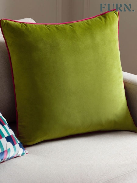 Furn Lime Hot Pink Meridian Velvet Cushion (Y06489) | £15