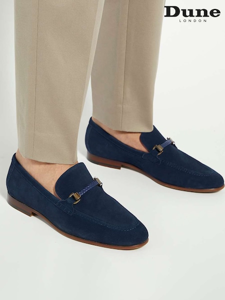 Dune London Blue Scilly Woven Trim Loafers (Y06531) | £119