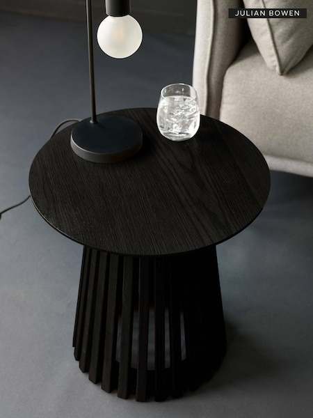 Julian Bowen Black Ollie Round Lamp Table (Y06583) | £140