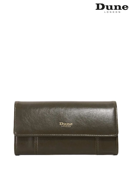 Dune London Green Kallia Longline Stitched Purse (Y06784) | £49