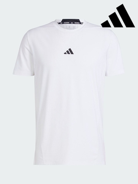 adidas White Designed For Training Workout T-Shirt (Y06936) | £33