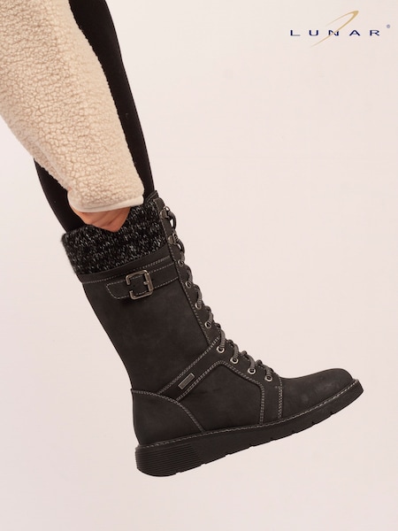 Lunar Caesar Wide Fit Black Boots (Y06984) | £85