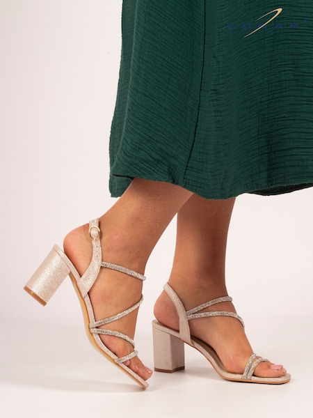 Lunar Cream Toulouse Block Heel Strappy Sandals (Y07075) | £40