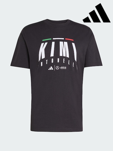 adidas Black Mercedes AMG Petronas Formula One Team Kimi Antonelli T-Shirt (Y07076) | £35
