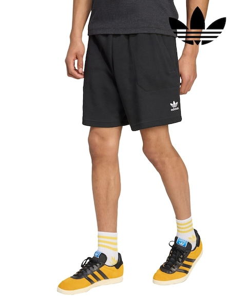 adidas Originals Black Essentials Trefoil Waffle Shorts (Y07177) | £40