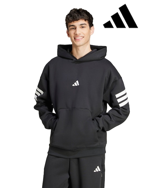 adidas Black Future Icons 3-Stripes Hoodie (Y07178) | £55