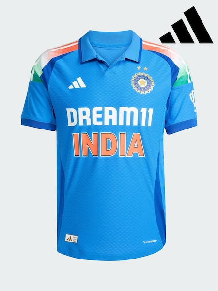 adidas Blue India Cricket One Day International Jersey (Y07179) | £50