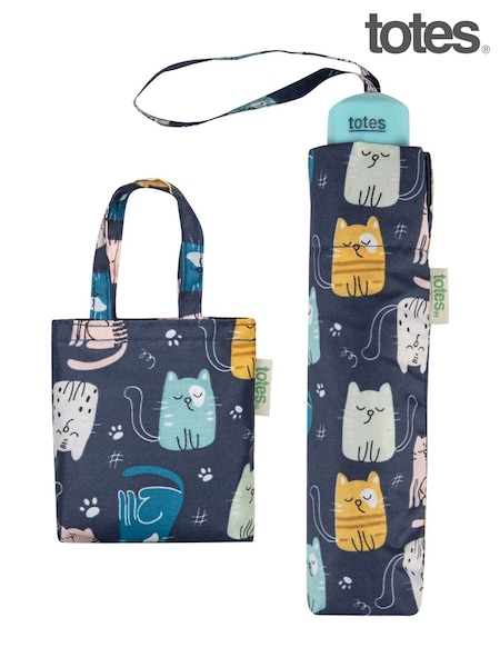 Totes Tan Brown Supermini Umbrella & Matching Bag in Bag Shopper (Y07190) | £20