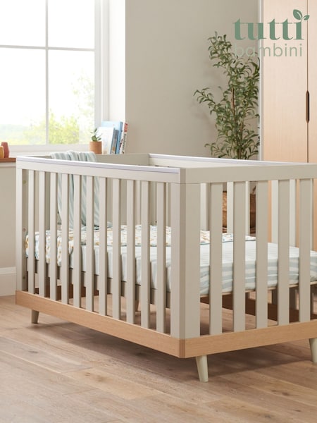 Tutti Bambini Light Oak  White Sand Hygge Mini Cot Bed (Y07265) | £239