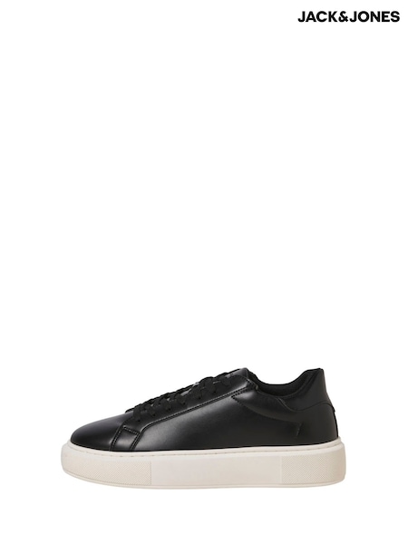 JACK & JONES Black Chunky Sole PU Trainers (Y07272) | £35