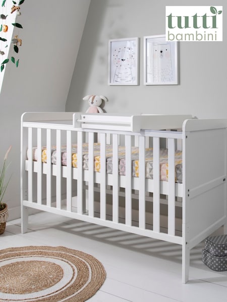 Tutti Bambini White Rio Cot Bed with Cot Top Changer & Mattress (Y07277) | £259