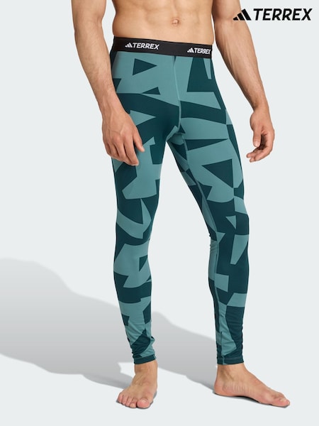 adidas Terrex Green Multi Synthetic Base Layer Tights (Y07351) | £40