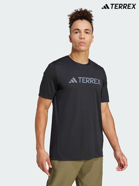 adidas Terrex Black Multi Climacool Logo Tech T-Shirt (Y07372) | £30