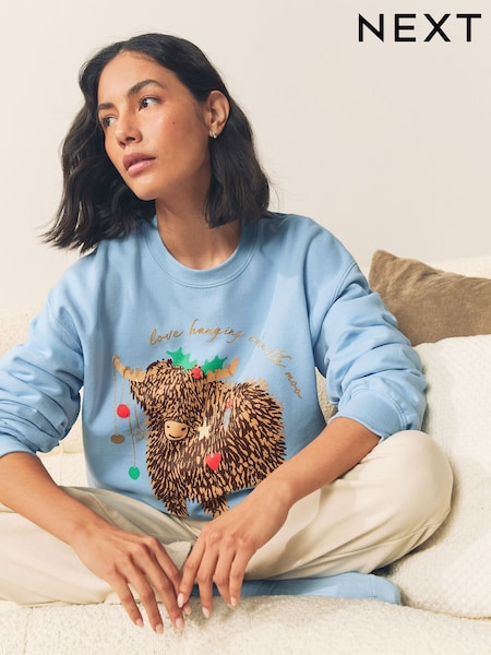 Blue Hamish Christmas Sweatshirt (Y07499) | £30