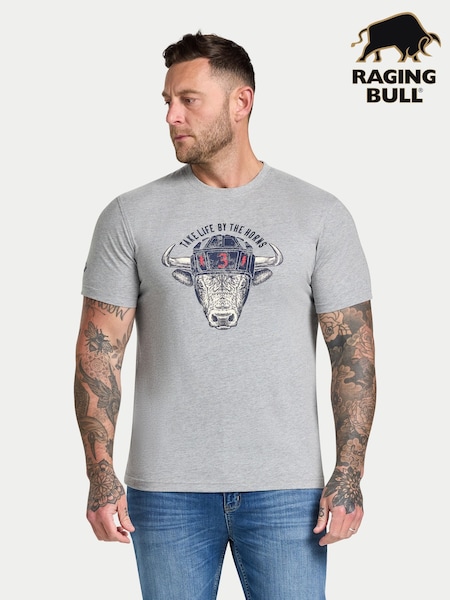 Raging Bull Grey Rugby Bull T-Shirt (Y07731) | £33 - £35