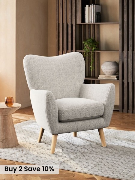 Chunky Weave Dove Grey Wilson Highback Armchair (Y07750) | £350