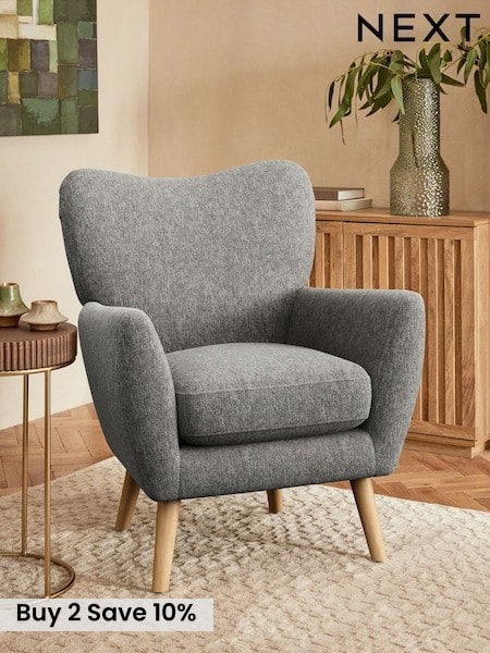 Cotswold Chenille Silver Grey Wilson Highback Armchair (Y07772) | £350