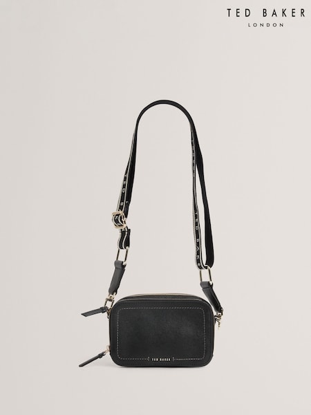 Ted Baker Black Linzie Webbing Leather Small Cross-Body Camera Bag (Y07781) | £119