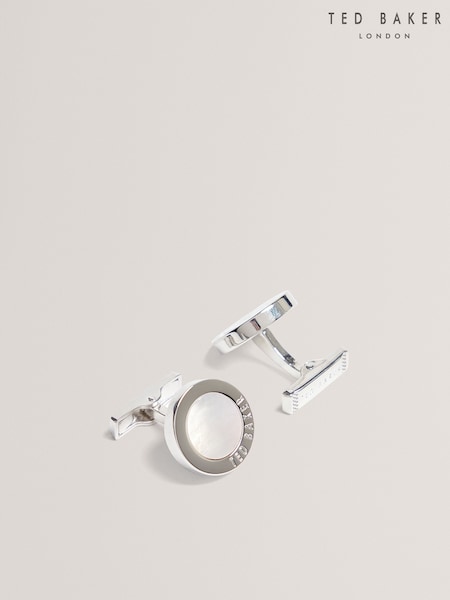 Ted Baker Silver Coopers - Round Epoxy Cufflinks (Y07798) | £55