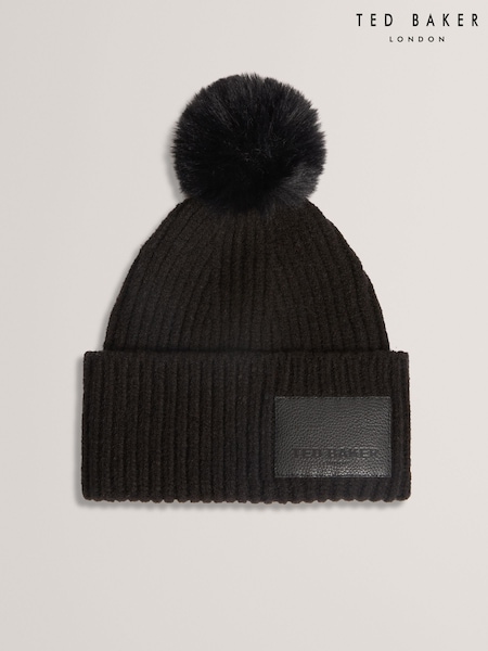 Ted Baker Black Sershii - Colourblock Bobble Hat (Y07814) | £39