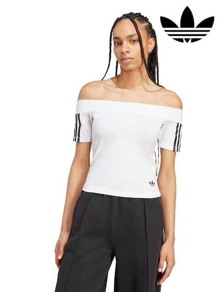 adidas Originals White Adicolor Bandeau Short Sleeve T-Shirt (Y07889) | £30
