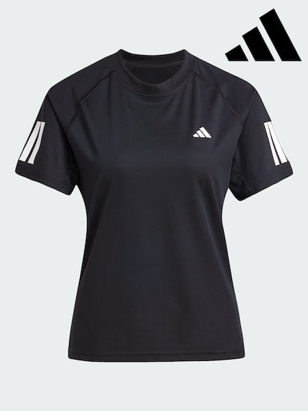 adidas Black Club 3-Stripes Tennis Climacool T-Shirt (Y07895) | £35
