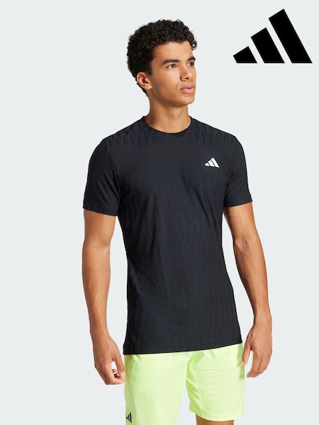adidas Black Tennis Climacool+ AIRCHILL FreeLift T-Shirt (Y07974) | £50
