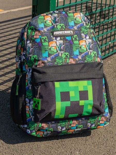 Vanilla Underground Green Minecraft Boys Creeper And Zombie All-Over Print Backpack (Y08113) | £24