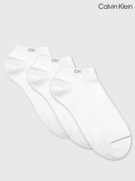 Calvin Klein White Trainers Socks 3 Pack (Y08159) | £19