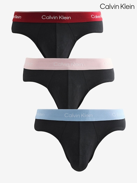 Calvin Klein Black 3 Pack Hip Briefs Icon Cotton Stretch (Y08440) | £44