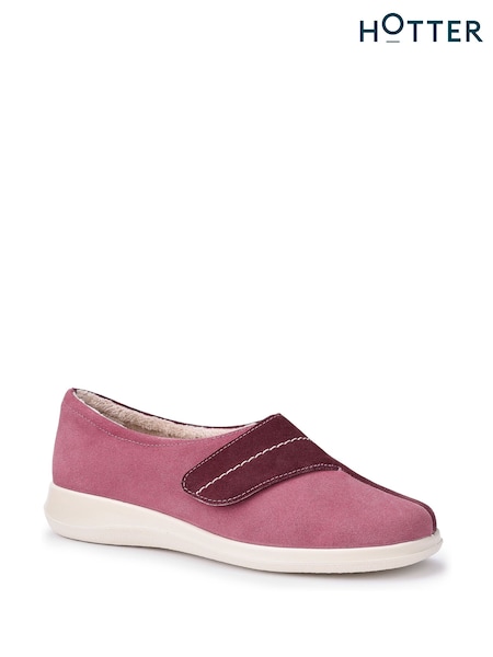 Hotter Purple Wide  Fit Wrap Touch-Fastening Slippers (Y08469) | £49
