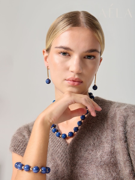 Aela Blue Bead Bracelet (Y08501) | £17.50