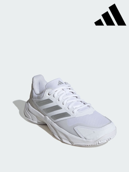 adidas White Courtjam Control 3 Clay Tennis Shoes (Y08556) | £80