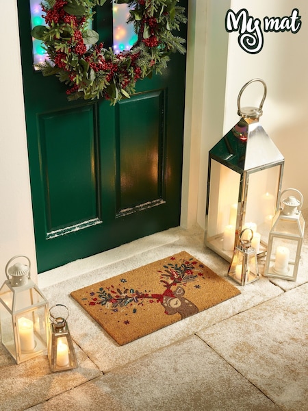 My Mat Natural Colourful Deer Coir Doormat (Y08578) | £20
