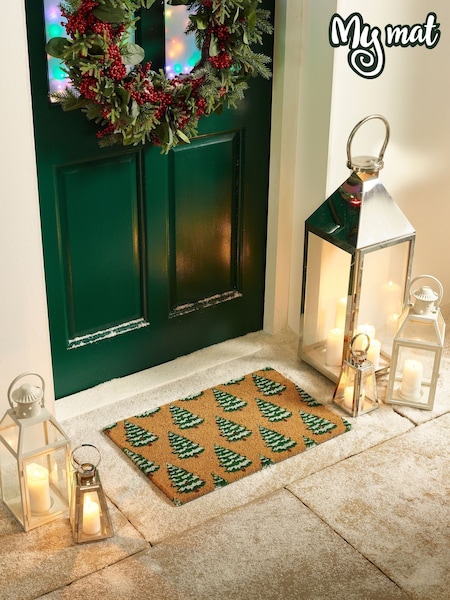 My Mat Natural Christmas Trees Coir Doormat (Y08584) | £20