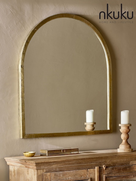 Nkuku Brass Murwara Arch Mirror (Y08668) | £395