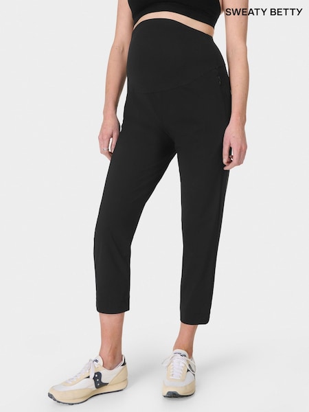 Sweaty Betty Black 27 inch inside seam Explorer Maternity 27" Trousers (Y08708) | £98