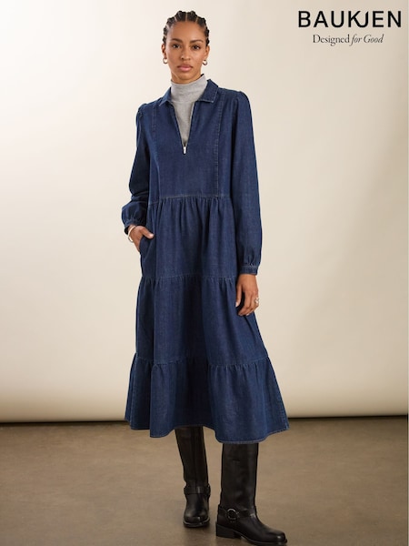 Baukjen Blue Cody Denim Midi Dress (Y08714) | £179