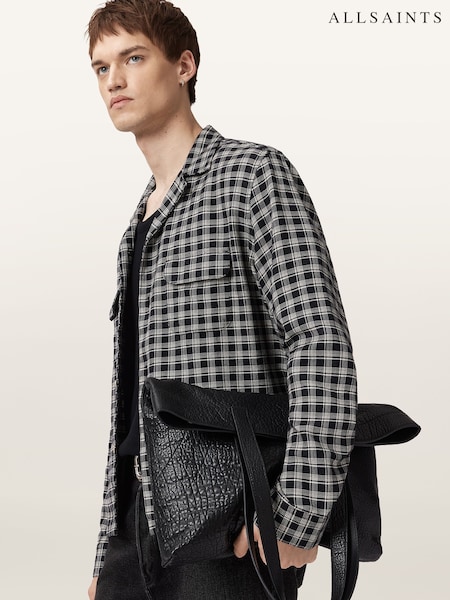 AllSaints Black Horton Long Sleeve Shirt (Y08740) | £129