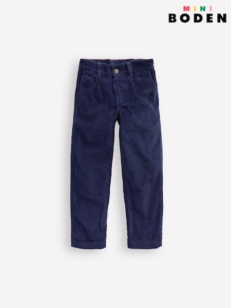 Boden Blue Pleat Front Trousers (Y08790) | £29 - £35