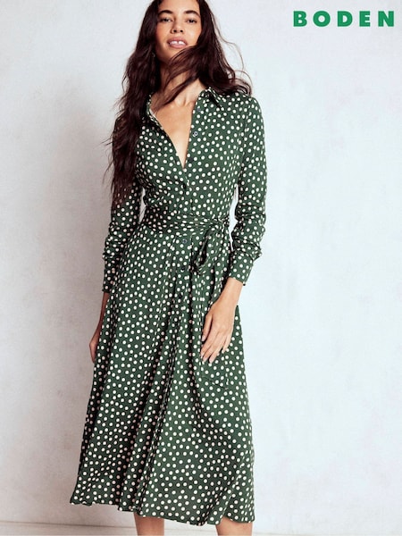 Boden Green Marcia Jersey Shirt Dress (Y08812) | £119