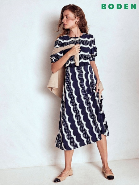Boden Blue Blanca Midi Tea Dress (Y08840) | £139