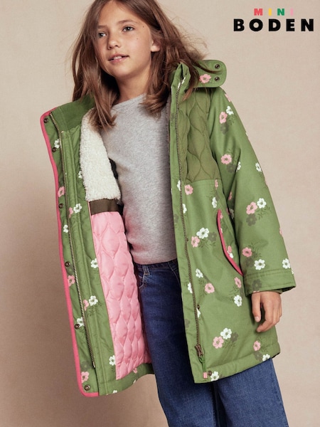 Boden Green Joni Quilted Parka Coat (Y08919) | £75