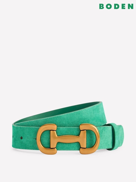 Boden Green Iris Snaffle Trim Leather Belt (Y08928) | £55